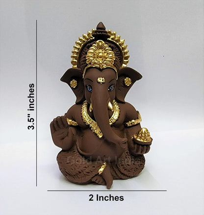Gold Art India Brown Terracotta Idol for Ganesh Idol