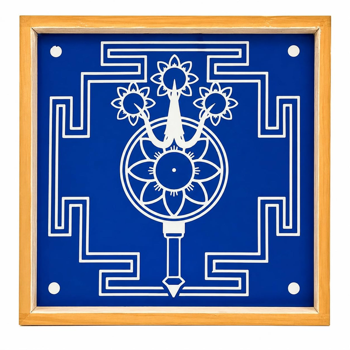 Rangly Trisulabija Mandalam Yantra | Wooden Stencil