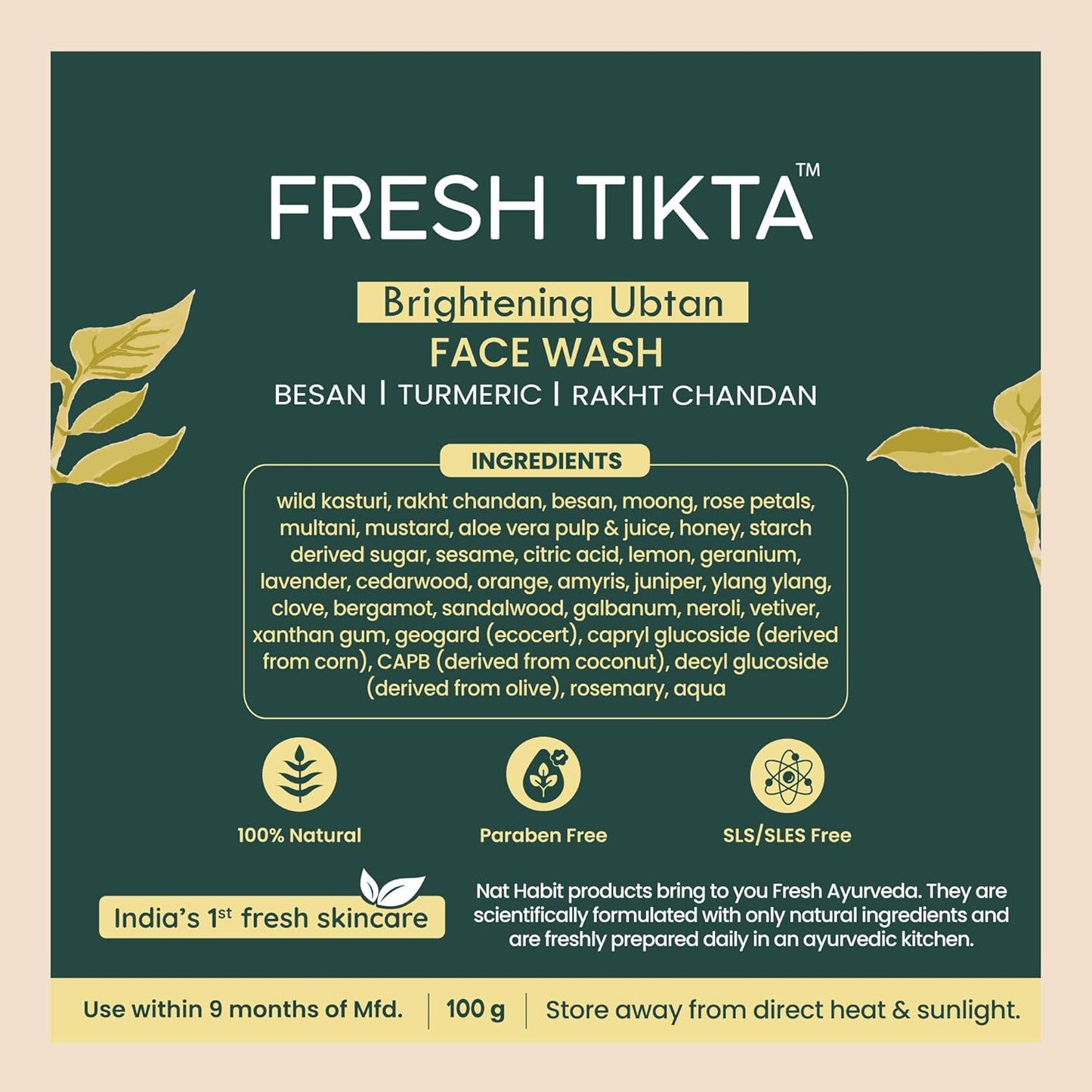 Nat Habit Brightening Ubtan Tikta Face Wash