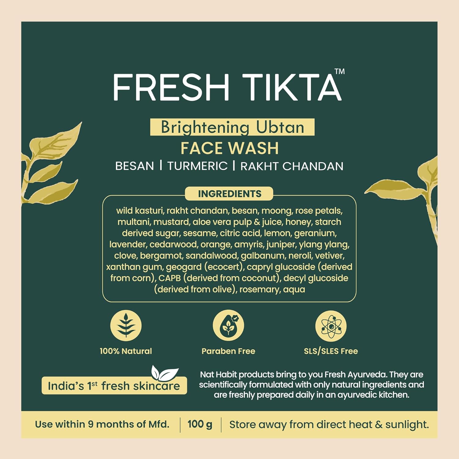 Nat Habit Brightening Ubtan Tikta Face Wash