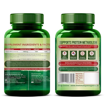 Himalayan Organics Plant-Based Vitamin B6 Capsules