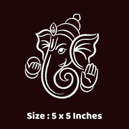 Anciently Ganesha Rangoli Stencil Wooden