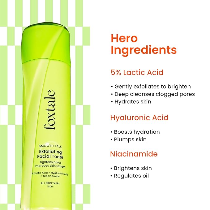Foxtale Exfoliating Toner with 5% Lactic Acid – 100 ml