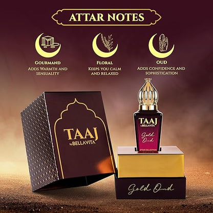 Bella Vita Luxury TAAJ Gold Oud Attar with Caramel