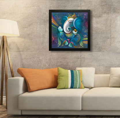 SAF Ganesha UV Coated Framed Religious Painting For Home Decorative