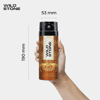 Wild Stone Classic Musk Logng Lasting Deodorant Body Spray for Men