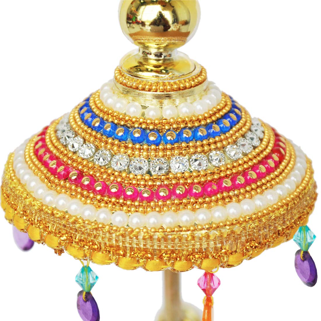 Acrylic with golden color plated Decorative Diamond Studded Umbrella