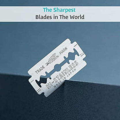 Bombay Shaving Company Feather Razor Blades, Platinum Coated 1 Count (Pack of 10)
