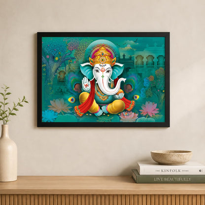 LIFEHAXTORE ® Xtore Wooden Religious Ganesha Art Framed Painting