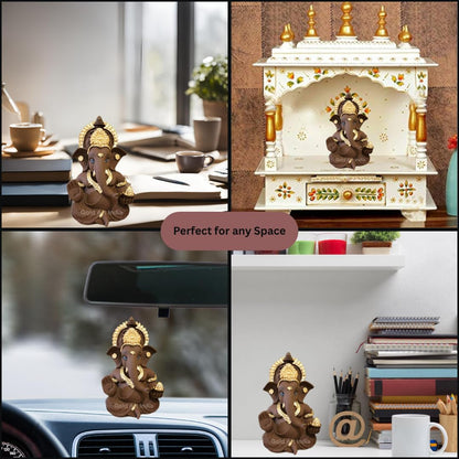 Gold Art India Brown Terracotta Idol for Ganesh Idol