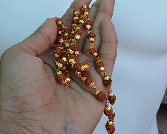 Rudraksha Mala With Brass Plated Chain