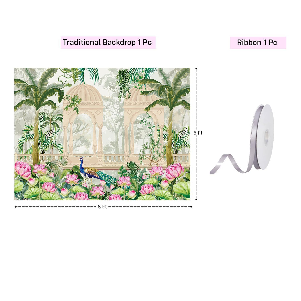 Party Propz Pichwai Backdrop Cloth For Decoration Pooja