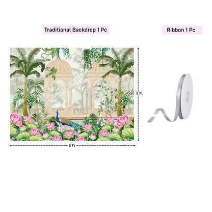 Party Propz Pichwai Backdrop Cloth For Decoration Pooja
