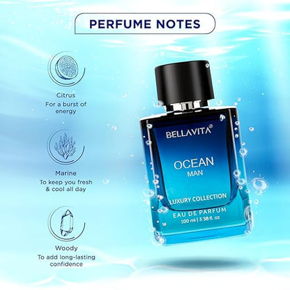 Bella Vita Luxury Men Ocean Aquatic Eau De Parfum With Marine