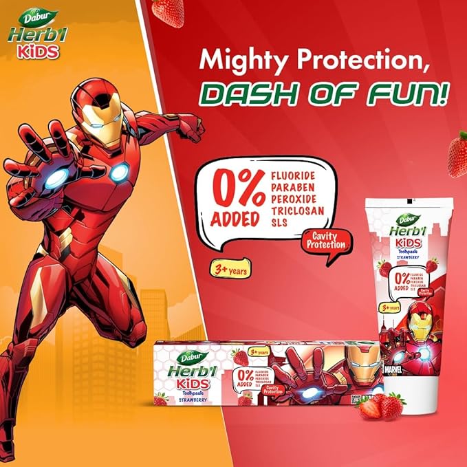 Dabur Herb'l Kids Iron Man Toothpaste - PUSHMYCART
