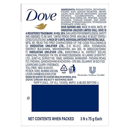 Dove Cream Beauty Bathing Bar With ¼ Moisturizing Cream