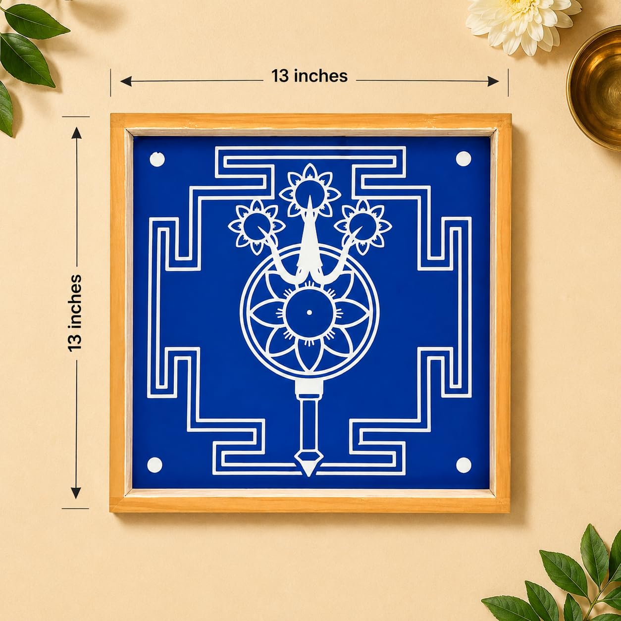 Rangly Trisulabija Mandalam Yantra | Wooden Stencil