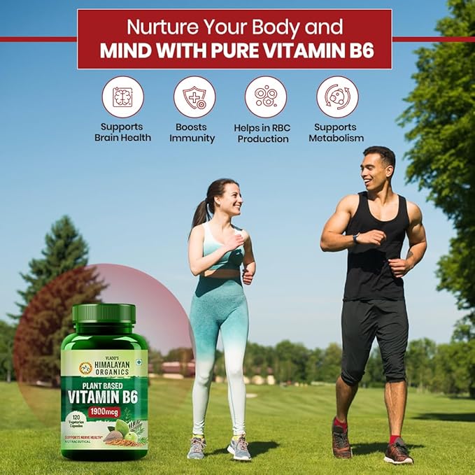 Himalayan Organics Plant-Based Vitamin B6 Capsules