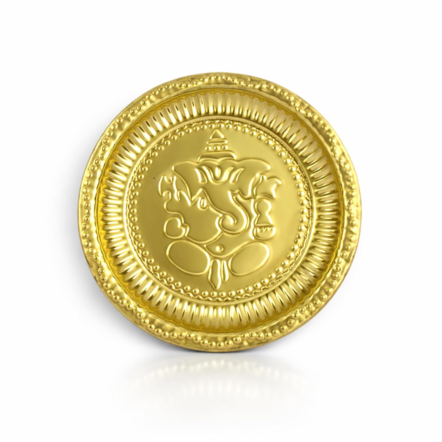 Brass Ganesha Pooja Thali | Small Brass Plate for Mandir