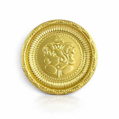 Brass Ganesha Pooja Thali | Small Brass Plate for Mandir