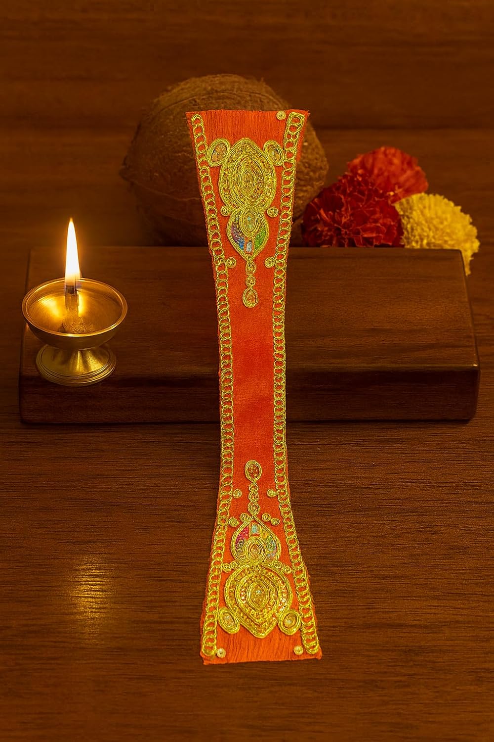Ganpati Shela with Moti Work Handcrafted Dupatta