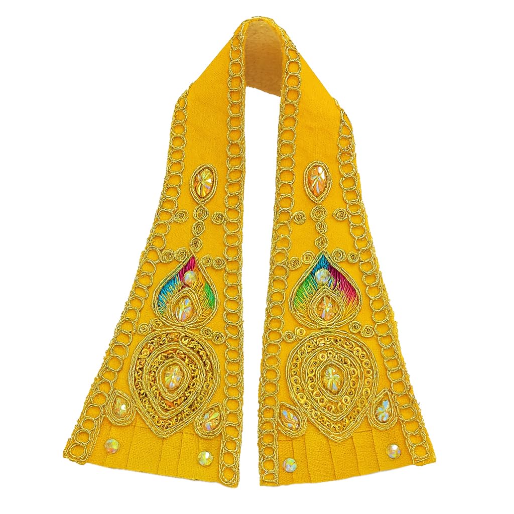 Ganpati Shela with Moti Work Handcrafted Dupatta Yellow Moti