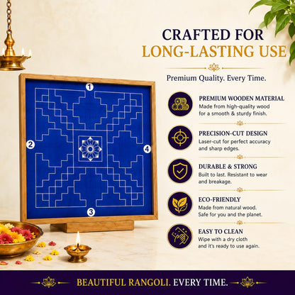 Rangly Trisulabija Mandalam Yantra | Wooden Stencil