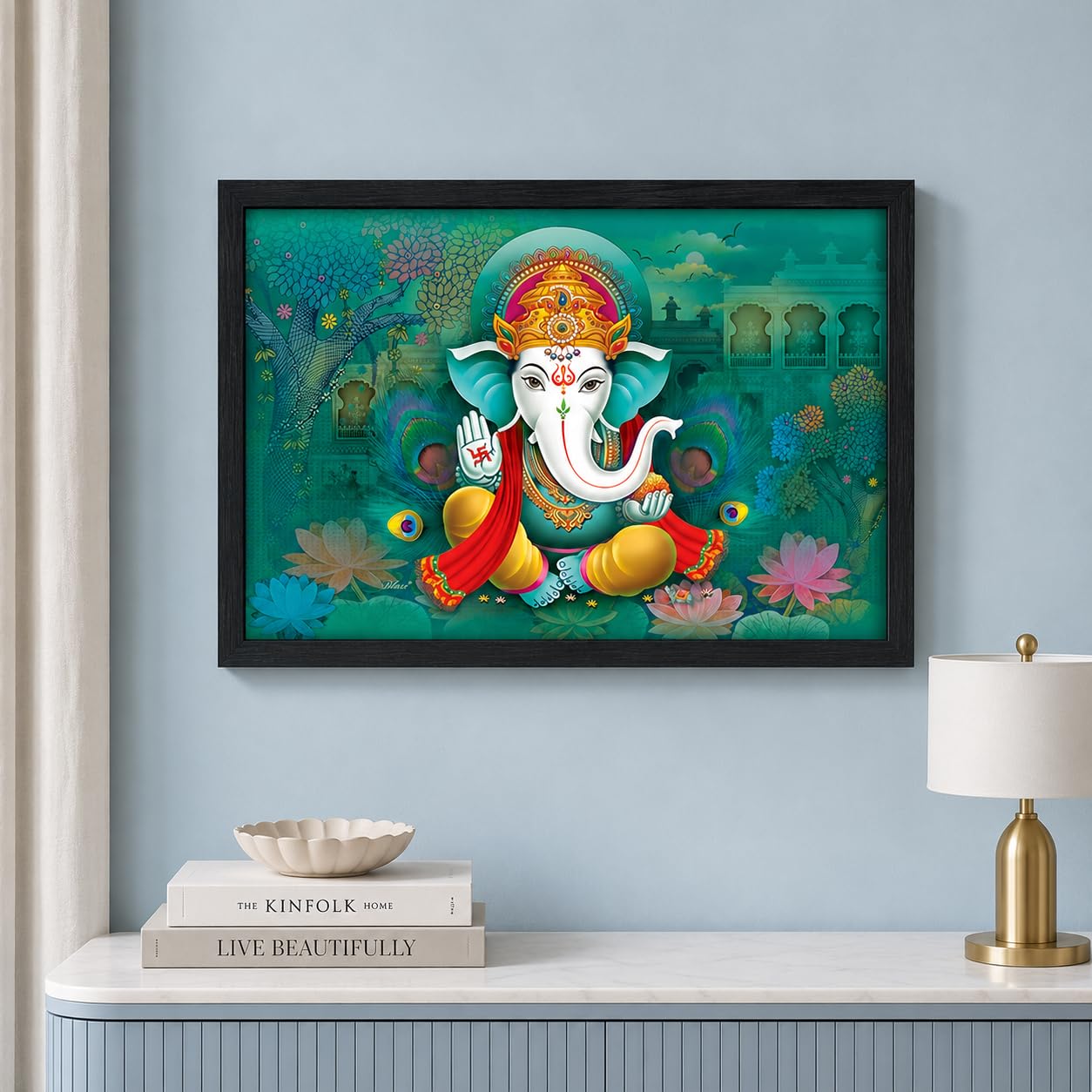 LIFEHAXTORE ® Xtore Wooden Religious Ganesha Art Framed Painting