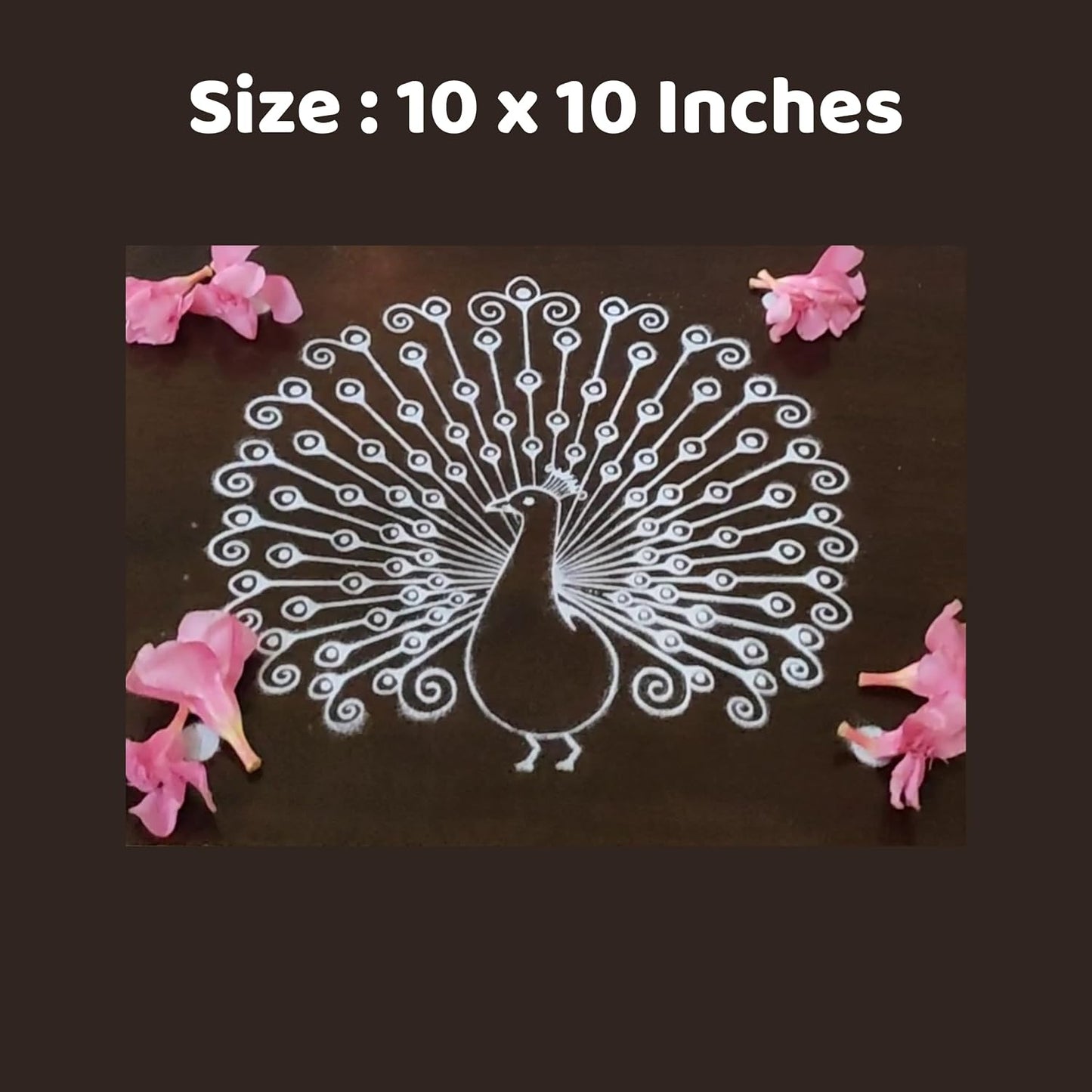 Anciently Peacock Rangoli Stencil Wooden
