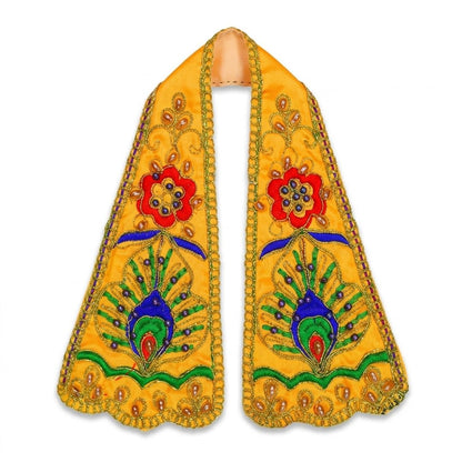 Premium Yellow Ganpati Shela Ganesha Vastra with Peacock Embroidery