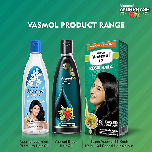 VASMOL AYURPRASH SHAMPOO HAIR COLOR-Natural Black
