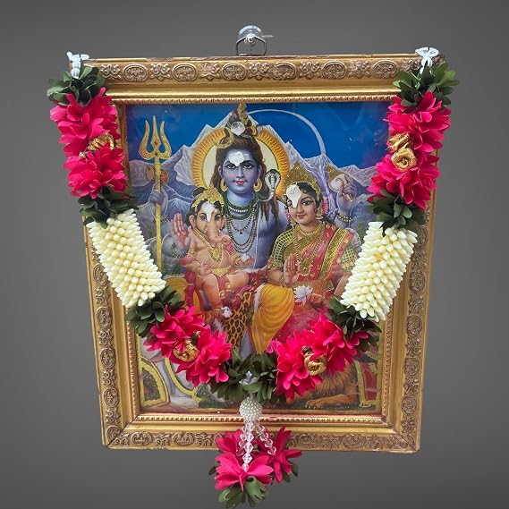 SHRI MATAJI Store Artificial Mala for God Photo Frame Pink