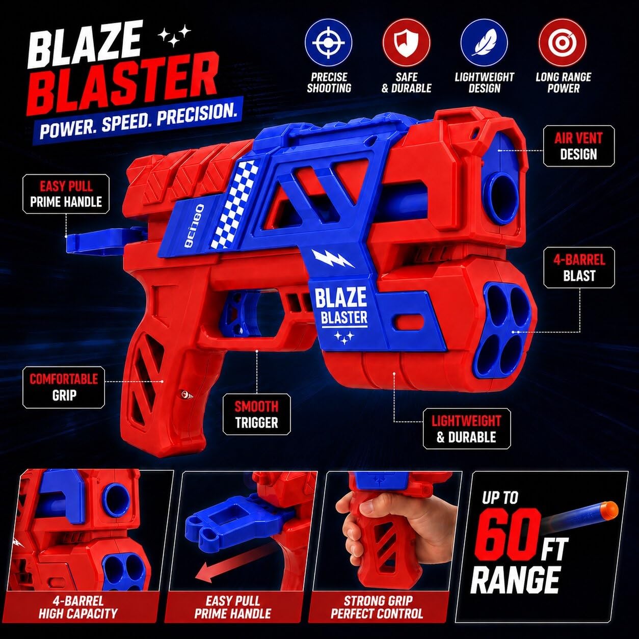 King Toyz Blaze Blaster Soft Bullet Toy Gun