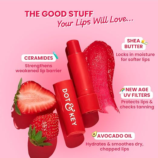 Dot & Key Barrier Repair Hydrating Lip Balm Spf 50- Strawberry Red