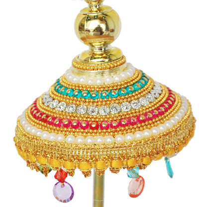 Acrylic with golden color plated Decorative Diamond Studded Umbrella