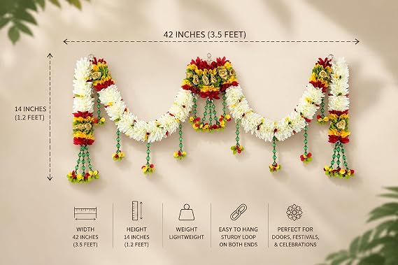 Daedal crafters Crystal Hanging Artificial Flower Toran