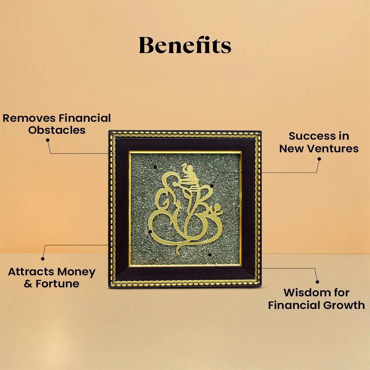 Astrotalk Ganesh Ji on Raw Pyrite Frame