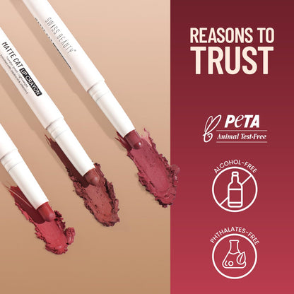 Swiss Beauty Non-Transfer Matte Cat Lip Crayon 1.5g