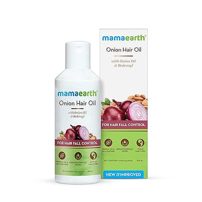 Mamaearth Onion Hair Oil For Hair Growth & Hair Fall Control With Redensyl 150ml