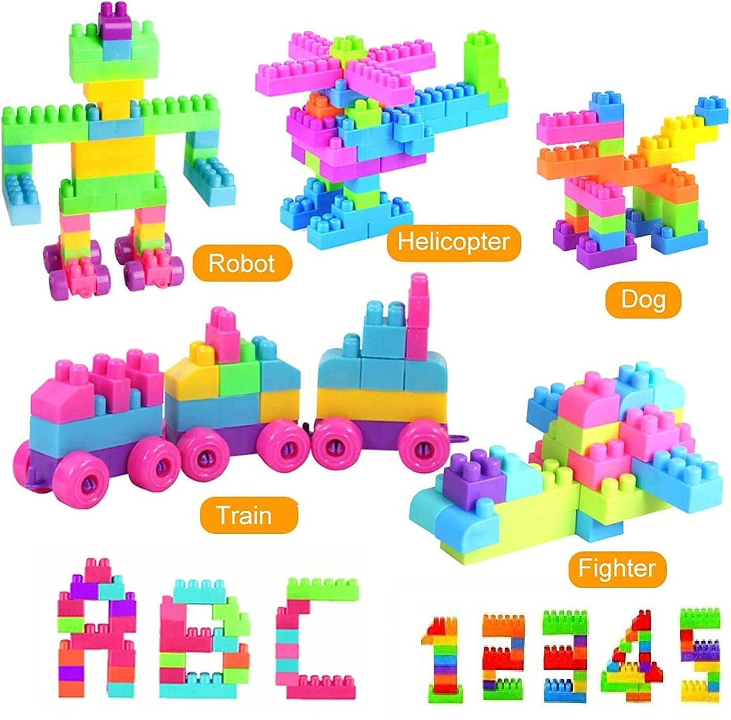 Toyshine Building Blocks with Wheels for Kids