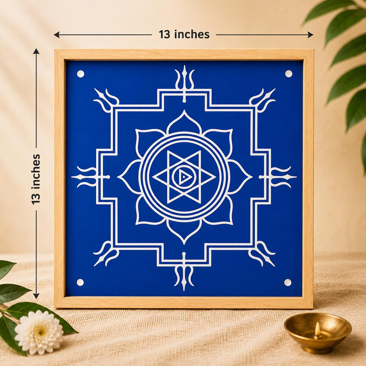 Rangly Durga Namaskar Mandala Yantra, Wooden Stencil