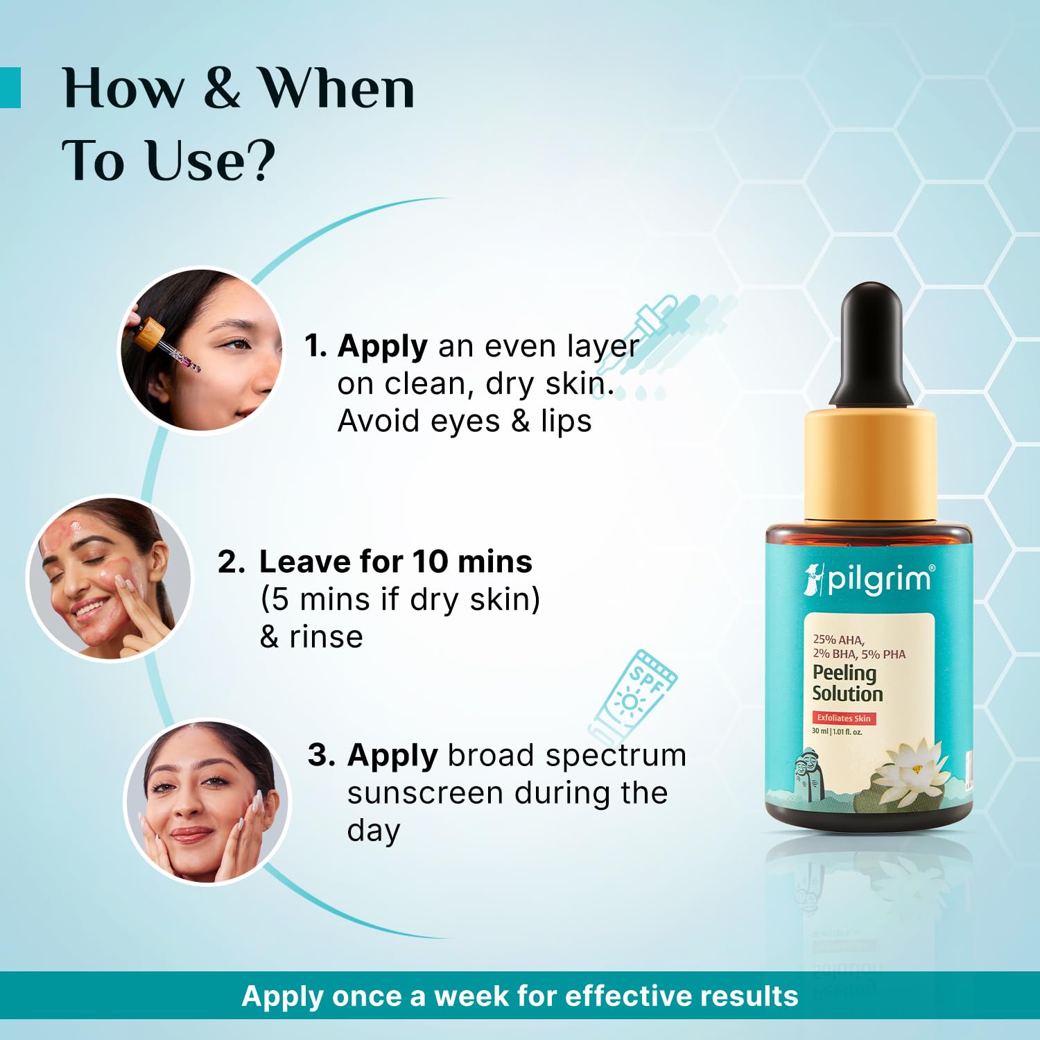 Pilgrim 25% AHA + 2% BHA + 5% PHA Peeling Solution