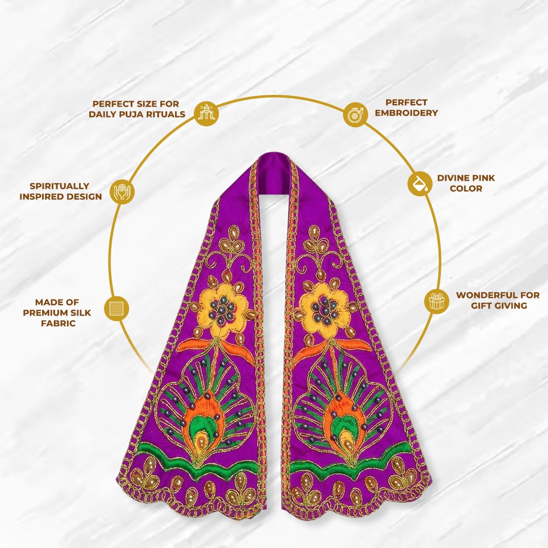 Premium Ganpati Shela for Ganesha Idol Handcrafted Silk Dupatta