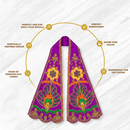 Premium Ganpati Shela for Ganesha Idol Handcrafted Silk Dupatta