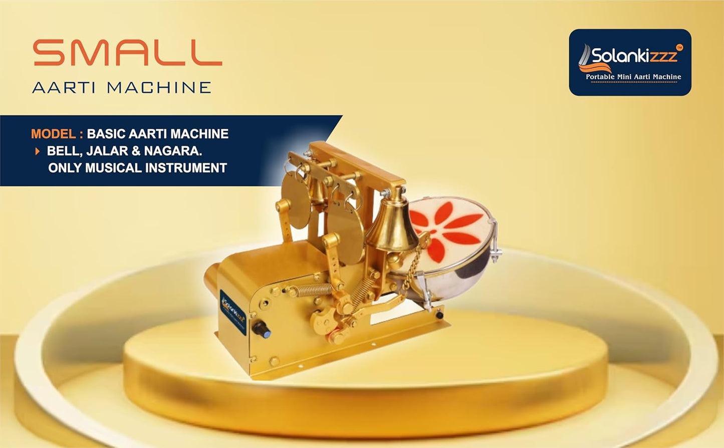 Fully Automatic Electric Mini Aarti Machine With Nagara | 2 Bells & Jalar For Home Temple