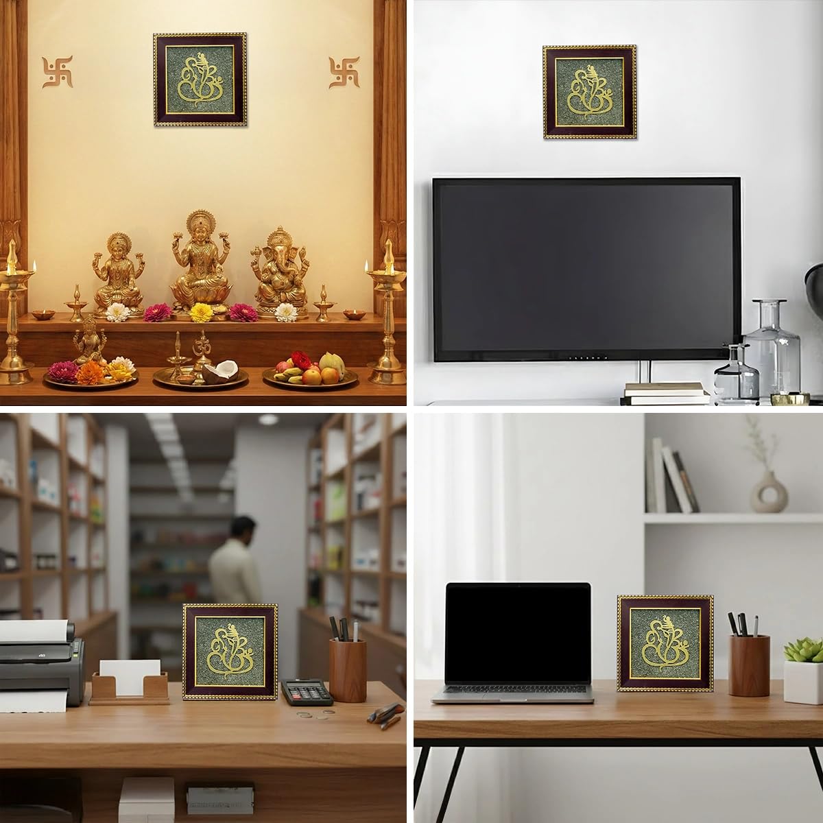 Astrotalk Ganesh Ji on Raw Pyrite Frame