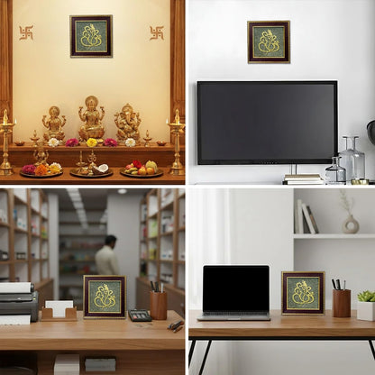 Astrotalk Ganesh Ji on Raw Pyrite Frame