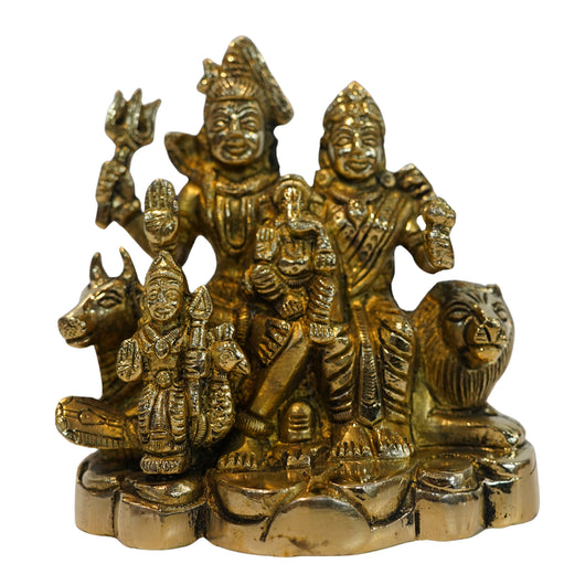 Brass Shiv Parivar Family Blessing Statue 1578g