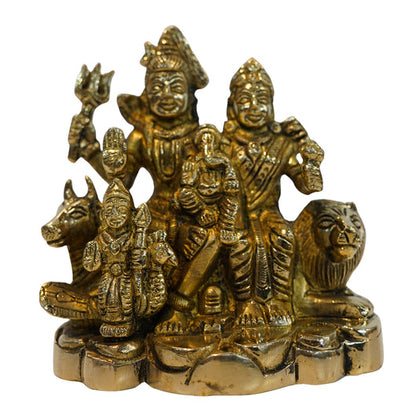 Brass Shiv Parivar Family Blessing Statue 1578g