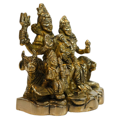 Brass Shiv Parivar Family Blessing Statue 1578g